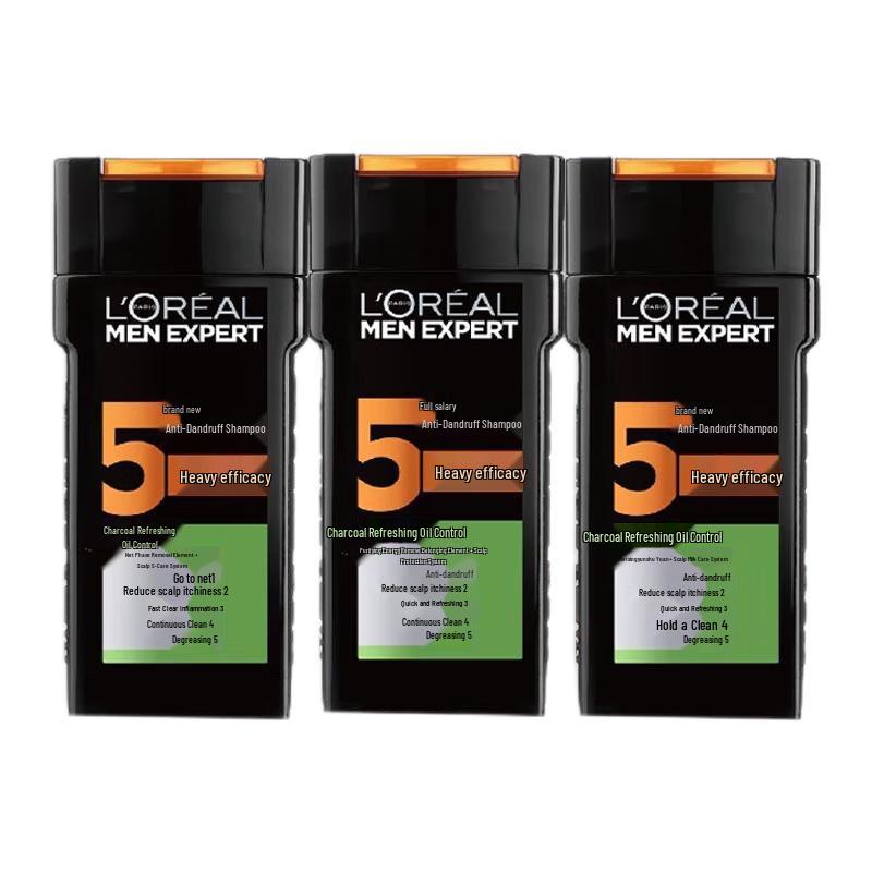 

L Oreal Men Expert Anti-Dandruff Shampoo, Charcoal Oil Control