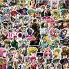 10/30/80pcs JoJo's Bizarre Adventure Anime Graffiti Stickers Waterproof DIY Skateboard Laptop Phone Car Black White Manga Decals