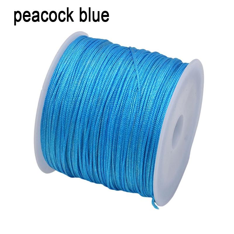 Corda di seta 45M/0,8MM trecciata in nylon per Fai da te per Forniture per la creazione di gioielli Nappe Perline Artigianato intrecciato Corda di nylon satinato CS003
