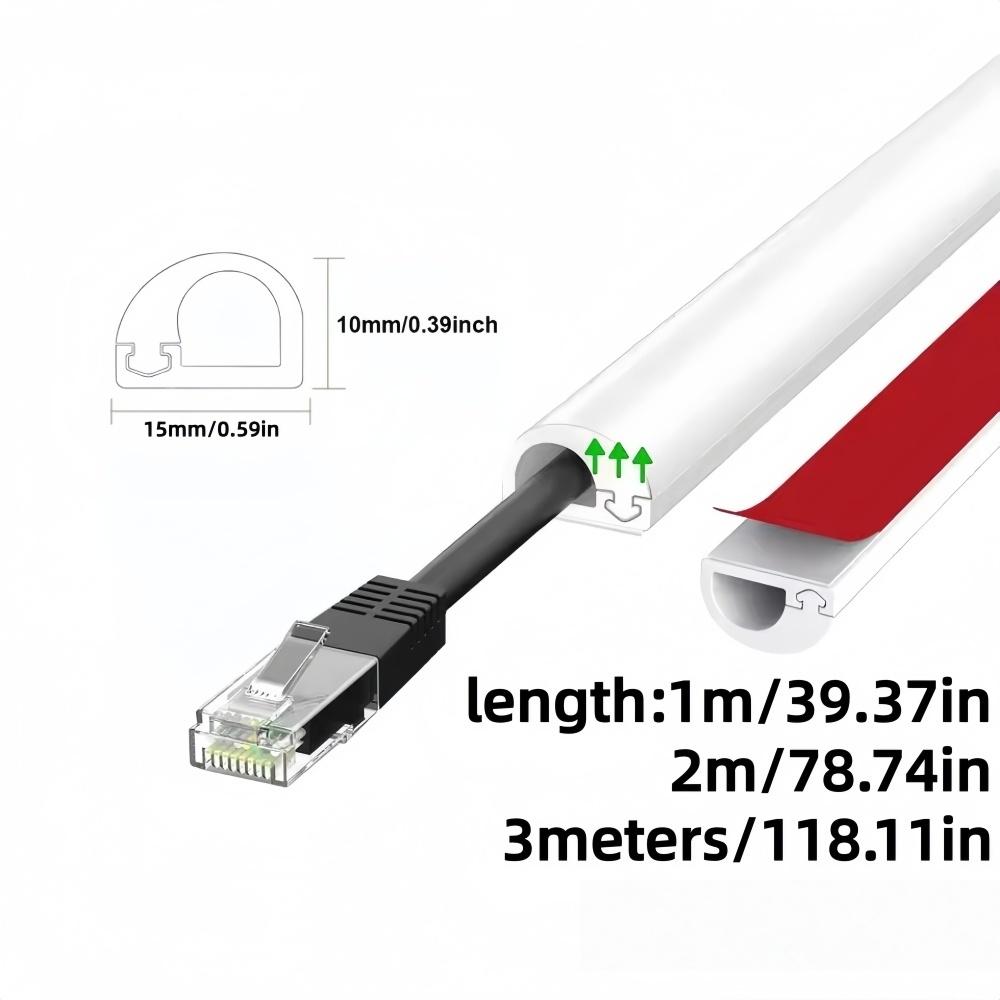 1PC 3/2/1meters Flexible Cord Management Channel,Invisible Decorative Wire Cover, Anti-Step Protector, Adhesive Cable Raceway