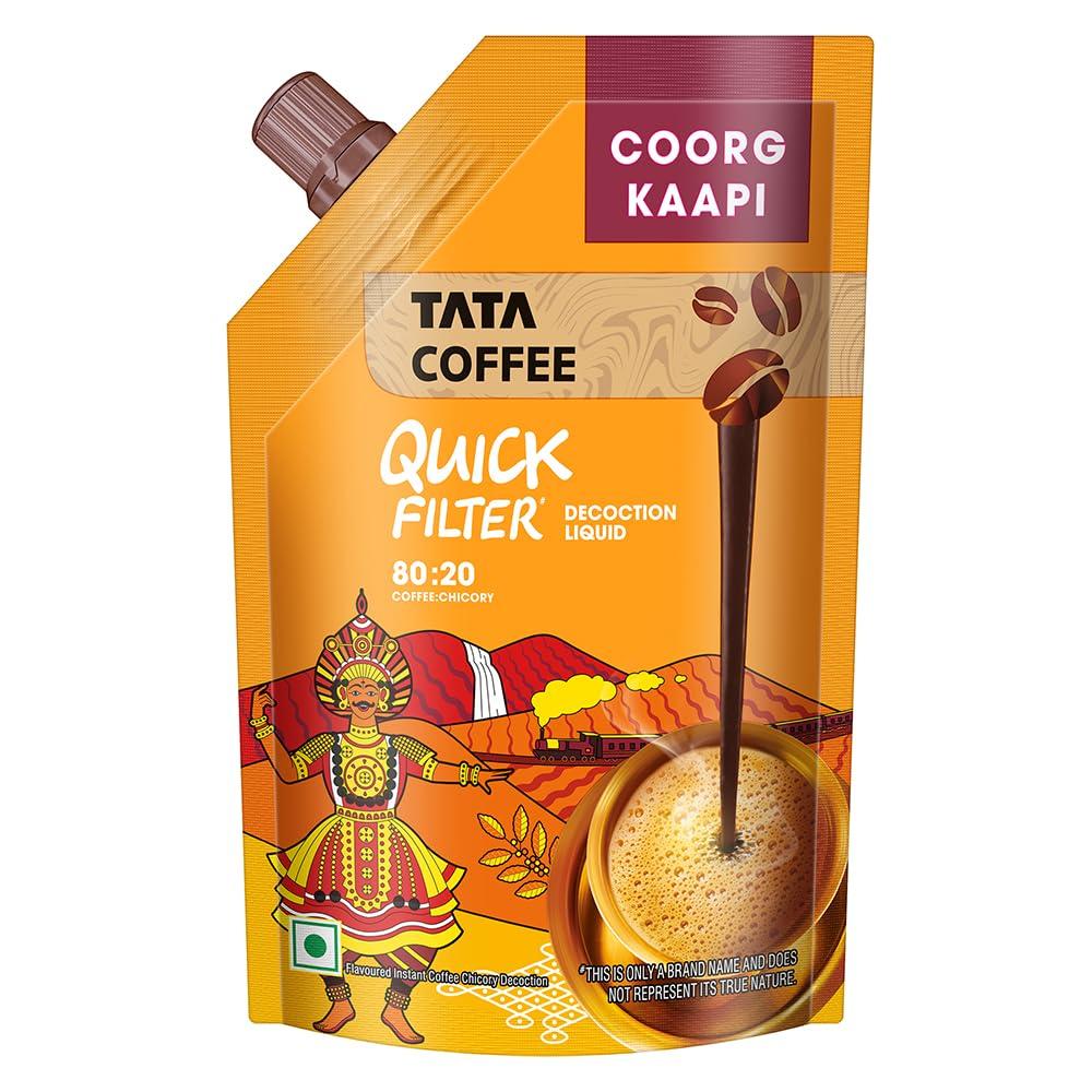 

Tata Coffee Quick Filter Decoction Liquid, Coorg Kaapi, 200ml Box, Flavoured Instant Coffee Chicory Decoction (80% Coffee and 20% Chicory), Liqui