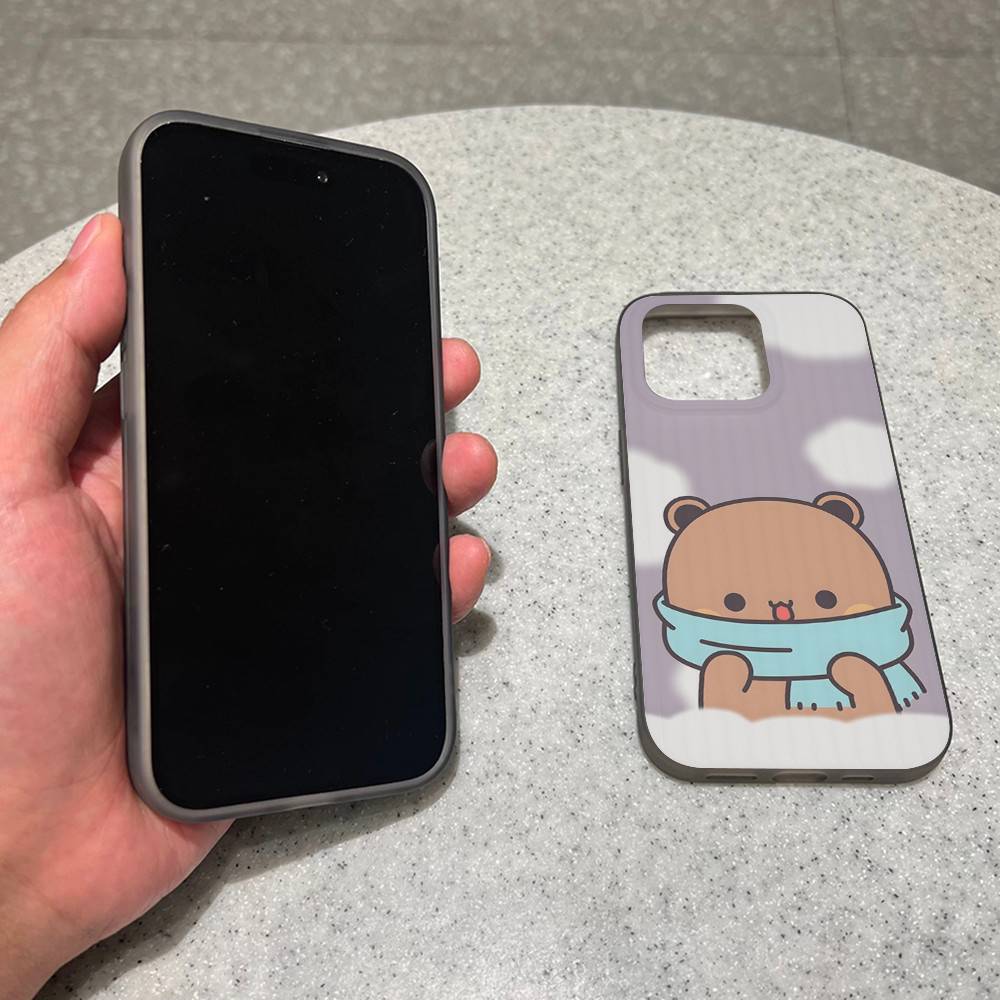 BUBU DUDU Cartoon For IPhone 17 16 15 11 12 13 14 Pro Max Plus Pro Corrugated Translucent Back Phone Cover