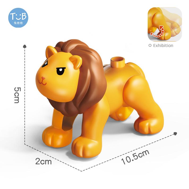 Big Building Blocks Marine Farm Animal Cat Dog Accessories Lion Shark Compatible With Duploed City Education Children Gift Toys