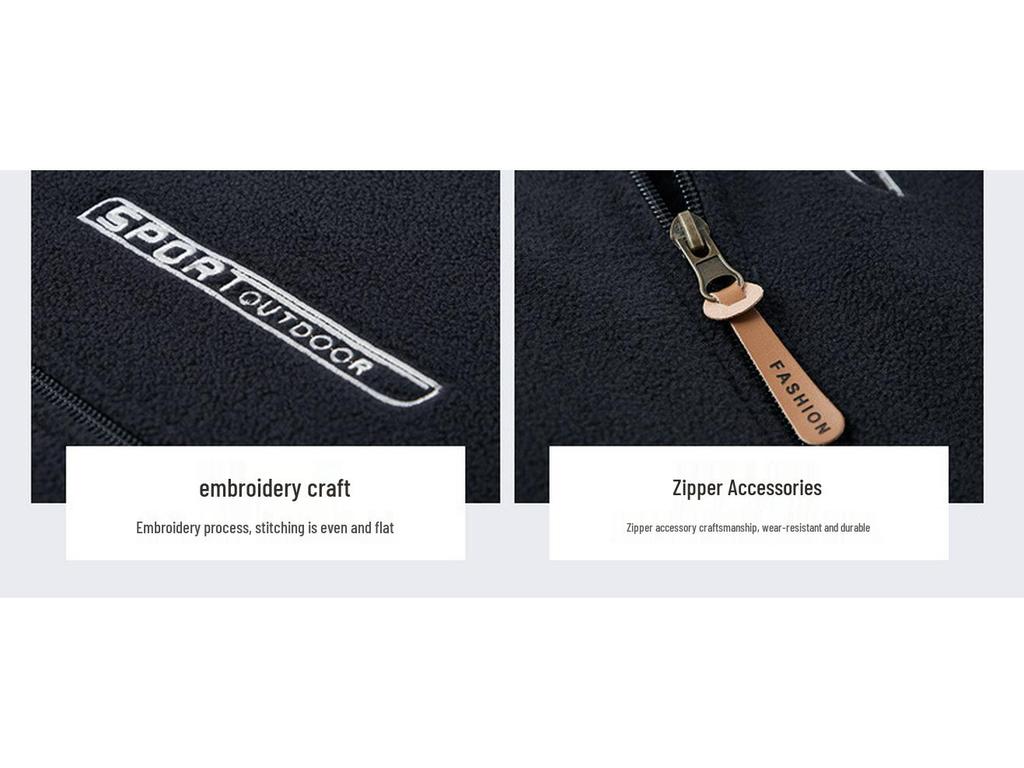 Men's Thick Fleece-Lined Stand-Up Collar Cardigan: Trendy, Warm Autumn/Winter Long-Sleeve Jacket