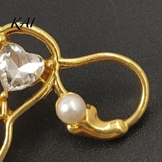 Alloy Brooch Pin Uterus with Rhinestone Faux Pearl, Human Organ Lapel Pin, Pearl Embellished Hollow Shaped Jewelry for Coats Sweaters Scarves