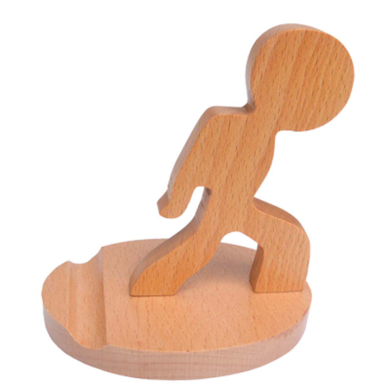 

[Queen-b] Cute Wooden Human-Shaped Smartphone Stand Holder for Mobile Phones, Tablets, iPhones, Androids, and More. Perfect for Desktop Decor. (B)