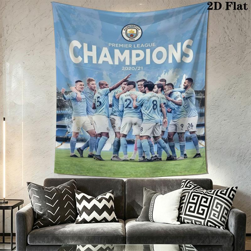 Royal MCFC CrownWall Hanging Printed Fabric Blanket Decorative Tapestries for Bedroom Living Room Home Decor