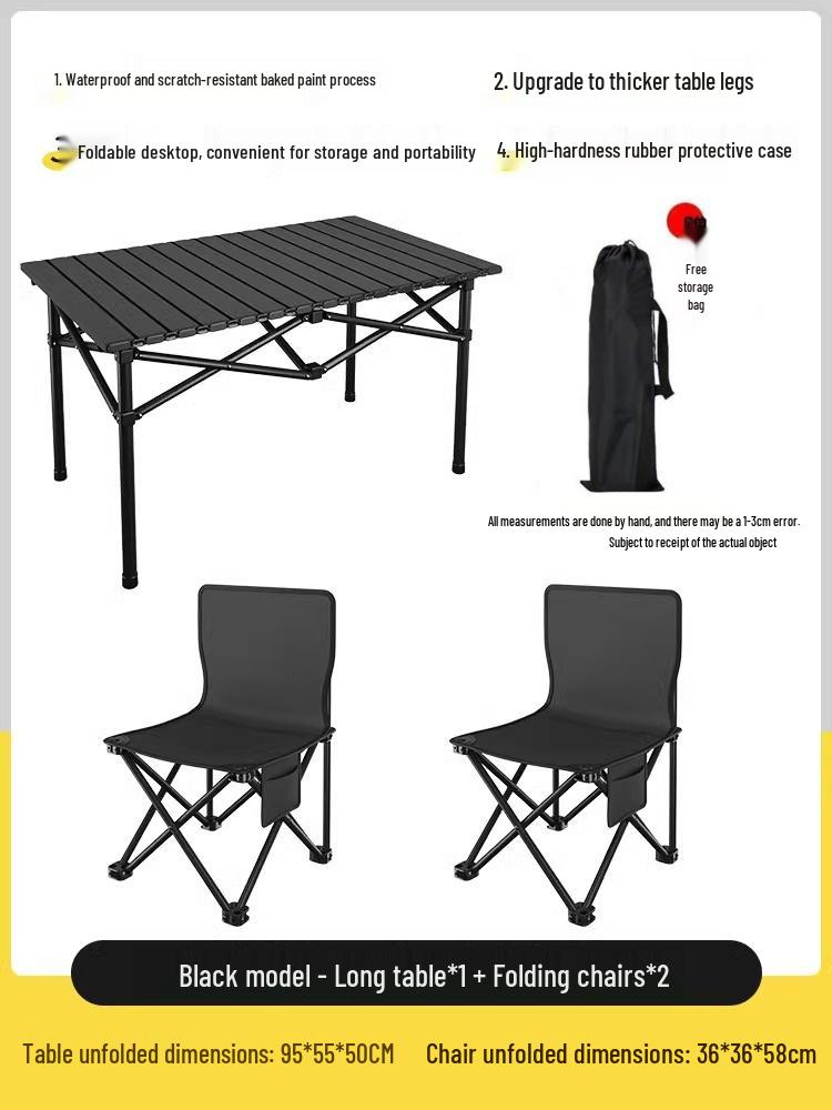Portable Folding Table and Chair Set for Camping, Picnics, Beach, Barbecue, Car, or Sketching