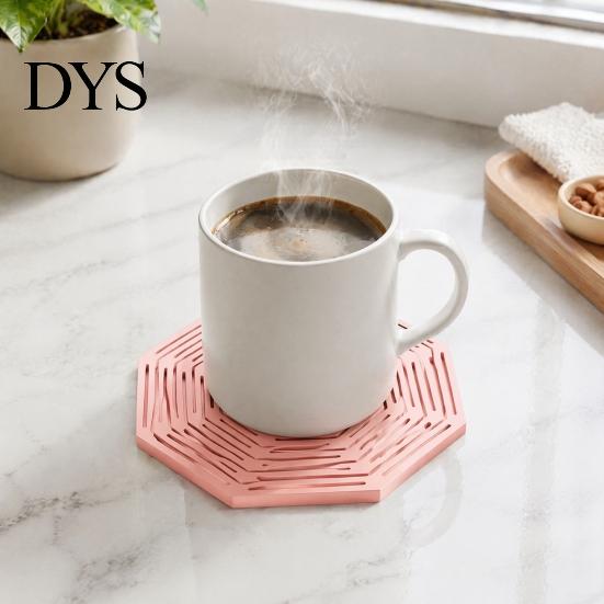 Flat Storage Cup Holder Mesh Coaster And Drink Carrier, Silicone Reusable Non Slip Bottle Holder, 2 in Modern Table Decor 1 Portable Mat Bag,