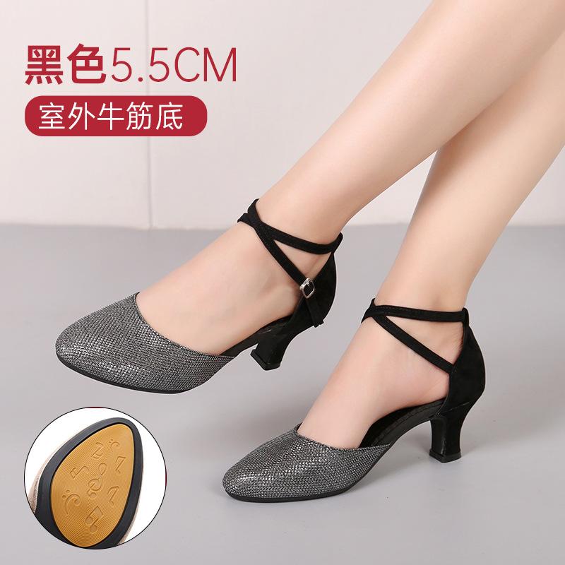 Zapatos de Baile de Salón para Mujer Zapatos de Baile Latino Dama Punta Cerrada Zapatos de Salsa Tacón Bajo Zapatos de Baile Latino Mujer 3.5cm/5.5cm