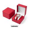 Men's Rounded Corner PU Leather Watch Box - Stylish Flip-Top Design for Storage and Packaging