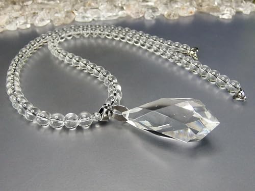 [Ishimachi] Good Fortune, Purification, Natural Stone, Rock Crystal Pendant Top Included, Original Necklace, Power Stone