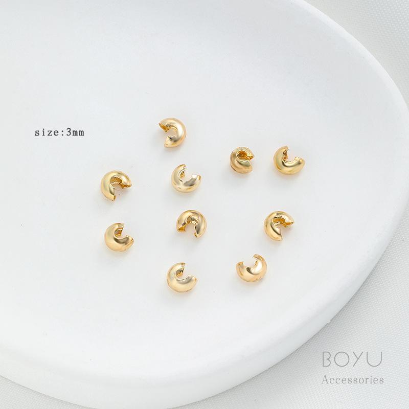 14K Gold Positionierverschluss Schließe Clip für DIY Perlenkette - Farbbeständige Perlenendkappe