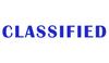 Printtoo Classified Self Inking Rubber Stamp Pre-Inked Office Stamp- Home Office Business Stationery, Black- 42 x 9