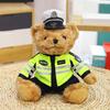 Creative Traffic Police Bear Doll Plush Toy Police Bear Internet Celebrity Locomotive Bear Iron Riding Teddy Bear Doll Gift
