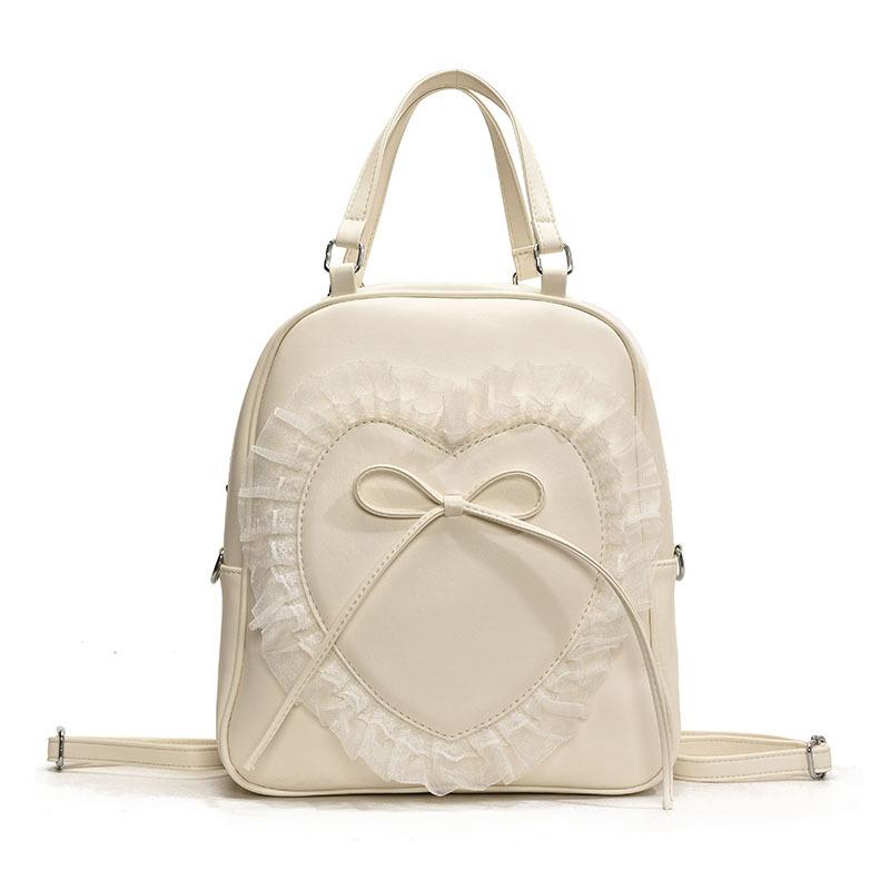 Large Capacity Handbag Women's New Fashion Lace Love Bow Backpack