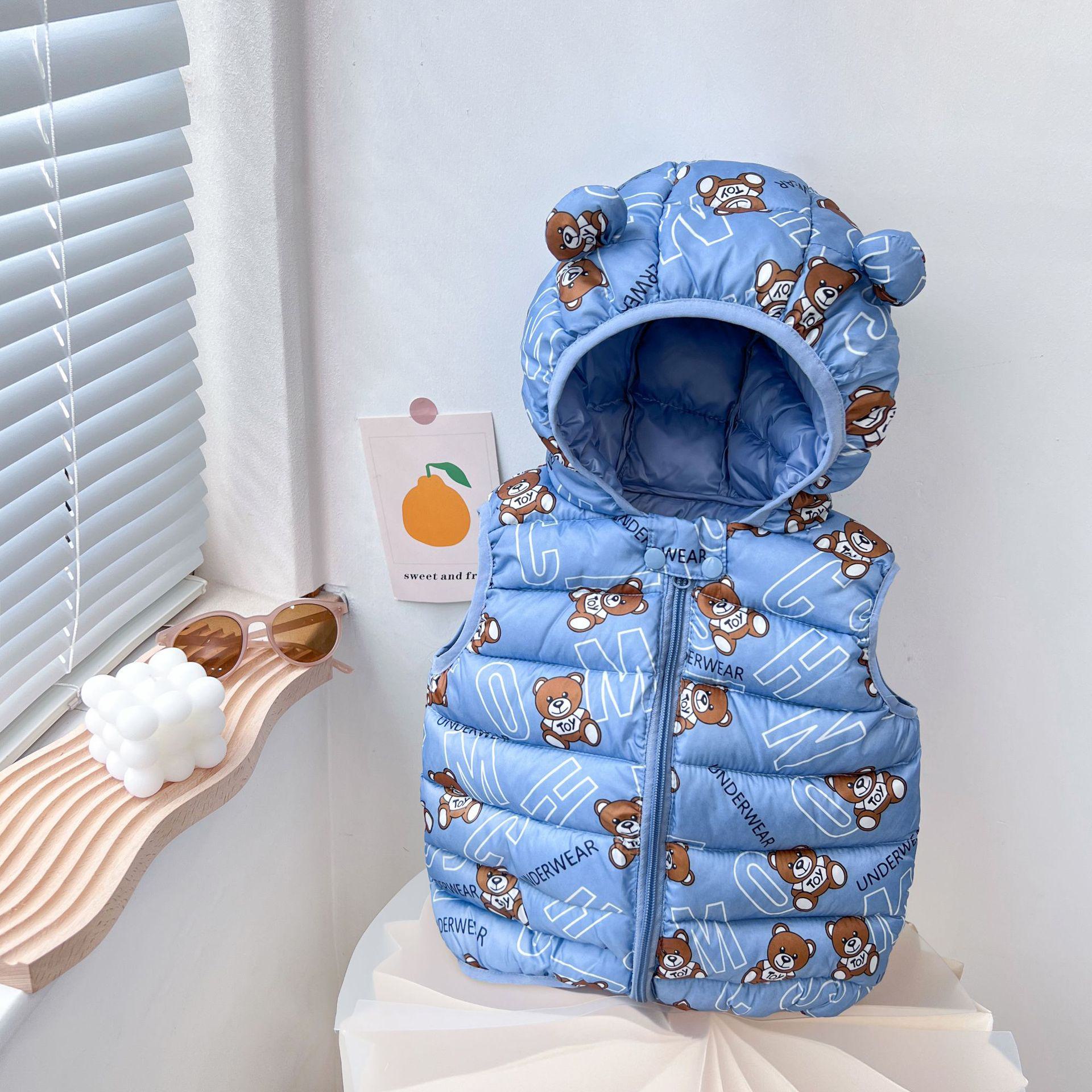 

Стильная куртка для младенцев: Жилет из хлопкового пуха для девочек на осень и зиму, легкий повседневный жилет для мальчиков. 80 cm