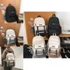 Modern Casual Backpack With Bold Letter Pattern And Padded Shoulder Straps For School Use