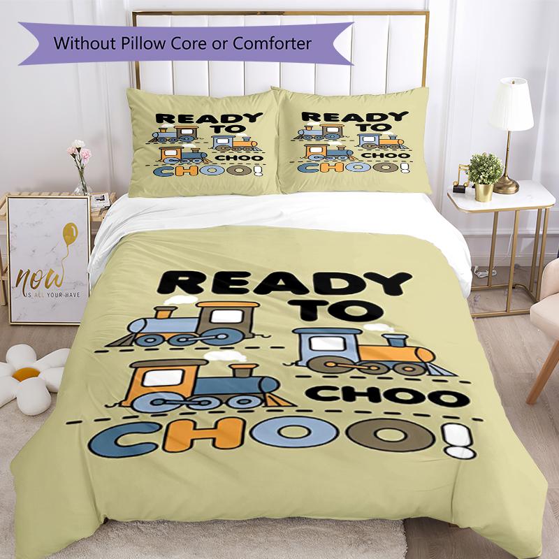 3pcs Cute Cars Bedding Set Duvet Cover Closure Includes 1 Duvet Cover & 2 Pillowcases, Soft and Comfortable for All Seasons.