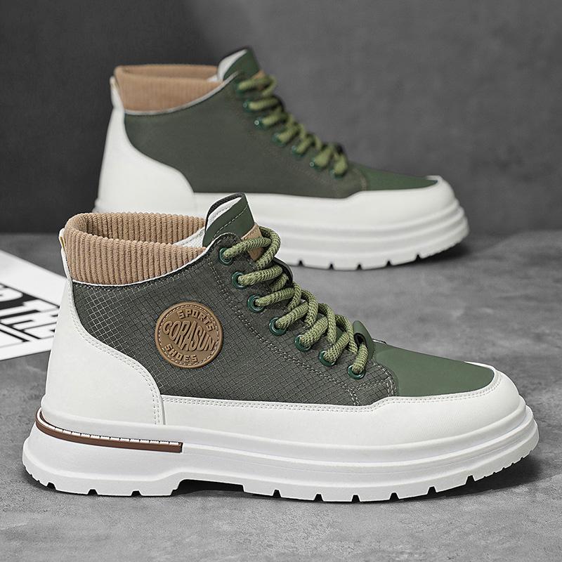 

Новые модные осенне-зимние мужские низкие ботинки Martin для студентов и мальчиков, трендовая рабочая обувь с мягкой подошвой, кроссовки Martin для охраны труда 44 зелёный