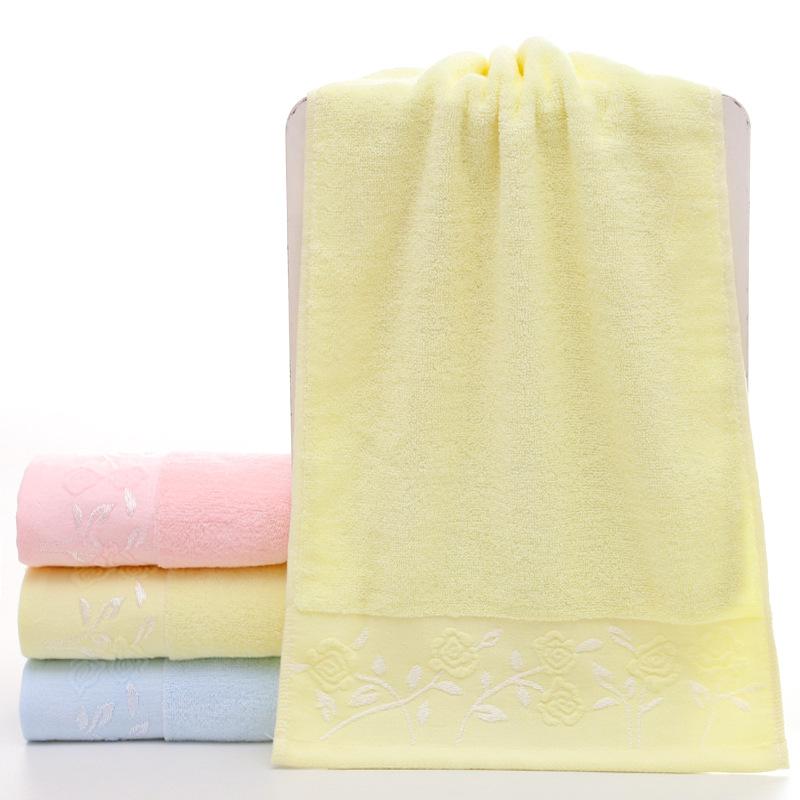 100% Cotton 32-thread Towel for Face Washing, Thick Rose-patterned Towel, Daily-use Face Towel