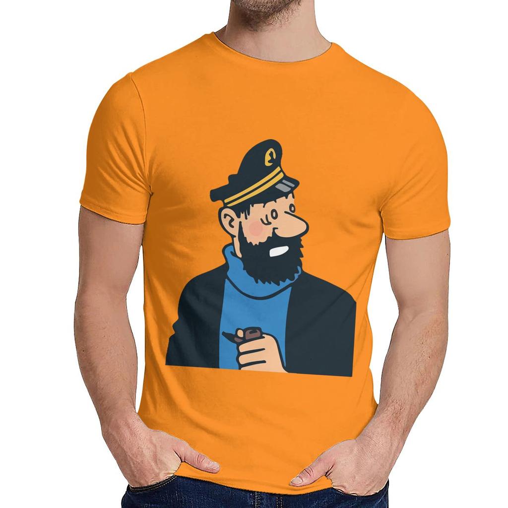 Natural Cotton Captain Haddock The Adventures Of Tintin T Shirt Unisex Design Leisure Fashion O