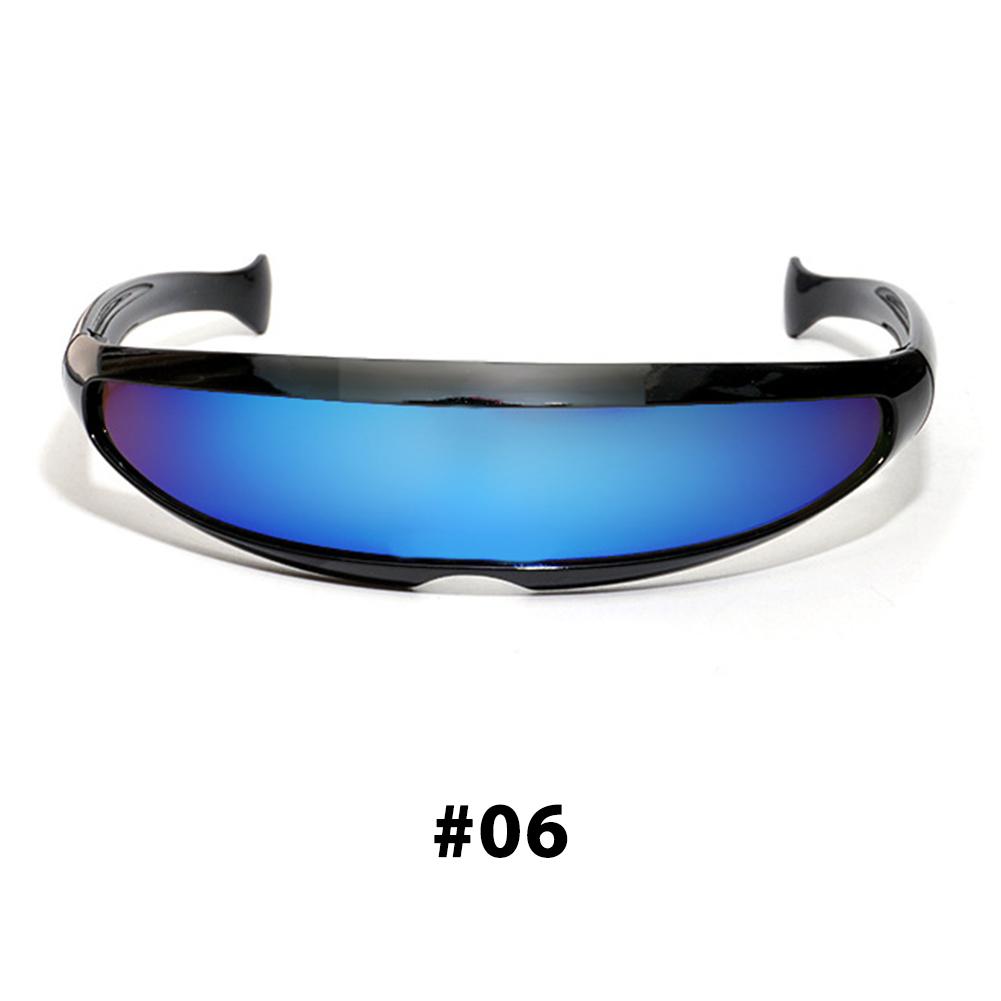 Nya Futuristiska Enöga Solglasögon UV400 Spegelglas Laser Glasögon Herr Personlighet Kostym
