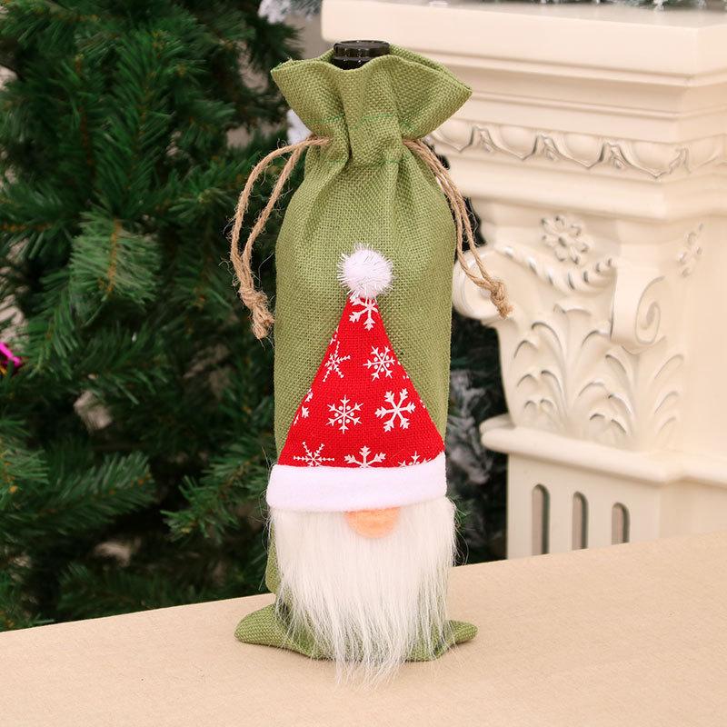 

Рождественские украшения для дома Винный набор Набор бутылок вина Винный набор бутылок вина Предметы домашнего декора зелёный