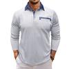 Autumn New Men's Long-sleeved Waffle Polo Shirt Fashion Men's Lapel T-shirt Tops