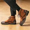 Winter Designer New Male Pointed Lace Up Suede Leather Brogues Ankle Boots Men's Casual High Top Platform Shoes Zapatos Hombre