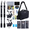 Goture 1.8m Telescopic Fishing Rod and Reel Combo, Telescopic Fishing Rod and 9+1 Spinning Reel with 900D Oxford600D PVC Carrier Bag,