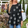 Women's Casual Fashion Long Sleeve Shirt Floral Printed Tunic Top