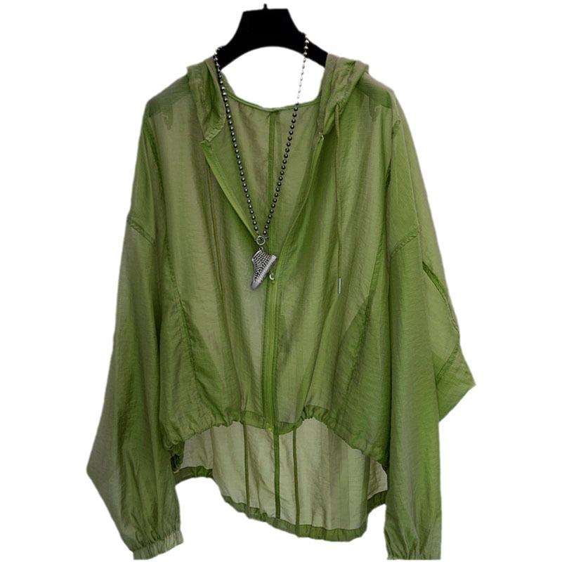 2026 Women's Lightweight Ice Silk Hooded Sun Protection Shirt - Slimming, Loose Fit for Summer