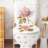 Elegant Floral Butterfly Waterproof Stickers Self Adhesive Bathroom Wall Decals for Toilet Seat Background Art Decoration