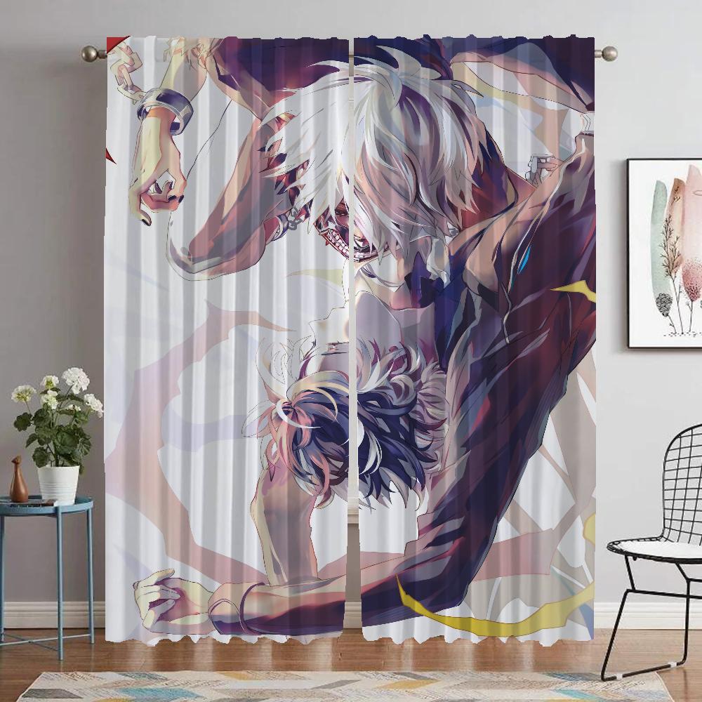 Kitchen Curtains 2 Pieces Tokyo Ghoul Window Curtain for Room 2 Panel Halloween Decoration Partition Home Interior Curtains