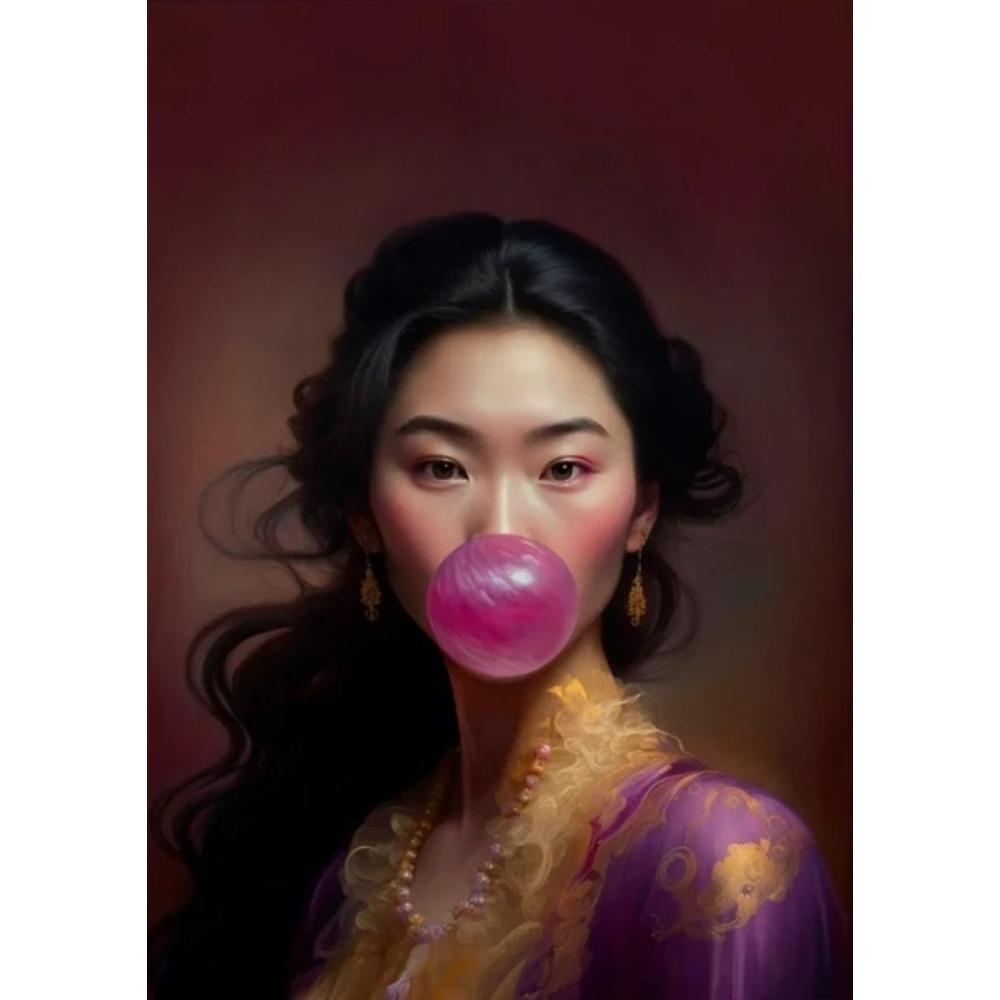 Funny Altered Art Victorian Woman Portrait Poster Prints For Living Room Home Decor Vintage Nobel Girl Canvas Painting Wall Art