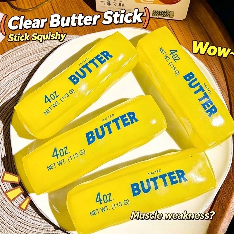 Moldable Butter Stick Squishy Toy Vaseline Filled Stress Relief Butter Cheese Bar Squeeze Fidget Toy Decompression Vent Toy