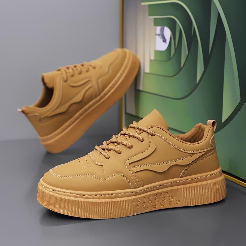 

Мужская обувь весна и осень универсальная спортивная повседневная обувь для скейтборда кожаная обувь легкая мягкая подошва водонепроницаемая черная однотонная модная обувь низкий т 44