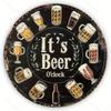 It's Beer Time 8x8 Inch Round Aluminum Wall Sign Home Kitchen Bar Decor Metal Art