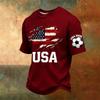 Men's Patriotic Independence Day Printed T-Shirt Short Sleeve Casual Neck Top with USA Lettering