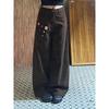 Women's High-Waist Floral Button Retro Jeans - Wide Leg, Loose Fit for Fall/Winter