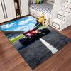 Red Race Car on Track Carpet suitable as a non-slip mat for the living room or bedroom sofa