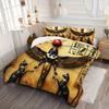 3Pcs Bedding Set Egyptian Style God Black Cat Print Cozy Duvet Cover King Queen Twin Size Birthday Gift For Adult Bedroom Decor