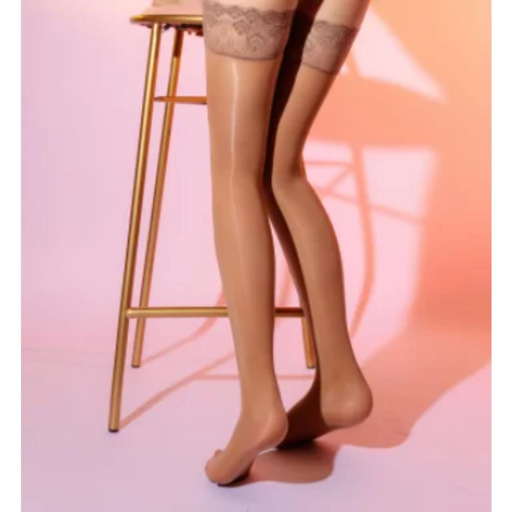 Women Silicone Anti-slip Sexy Stockings Summer Thin Lace Thights High Stocking Over The Knee Long Solid Socks Nightclub Hold-ups