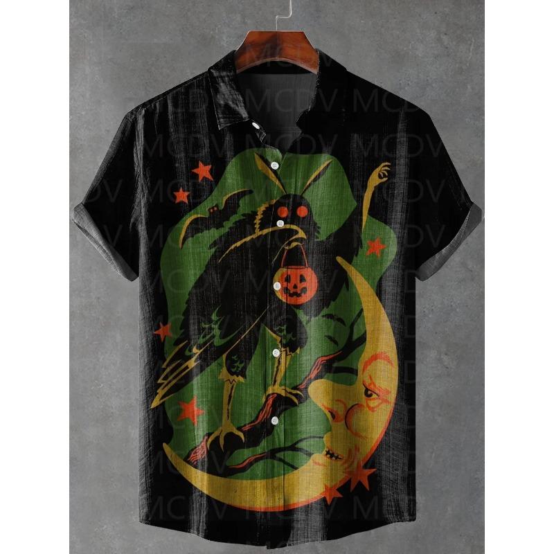 Deep Sea Octopus Art Print Lapel Casual Hawaiian Shirt Printed Style Short Sleeve Casual Shirt Men's