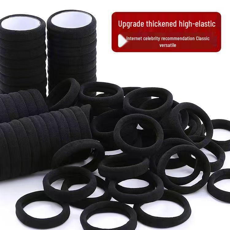 Morandi Seamless High-Elastic Hair Ties, Non-Damaging Rubber Bands, Black & Coffee Colors