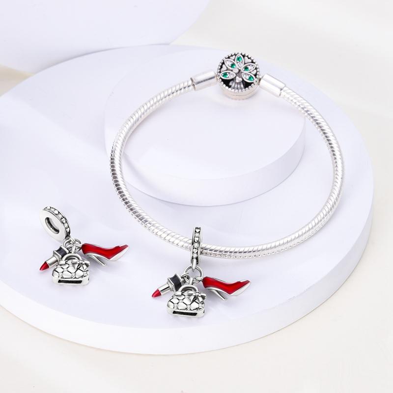 copper Fashion High Heels Lipstick Perfume Dress Women Life Collection Charm Bead Charms Compatible With Qikaola Authentic Bracelets Do It Yourself Je