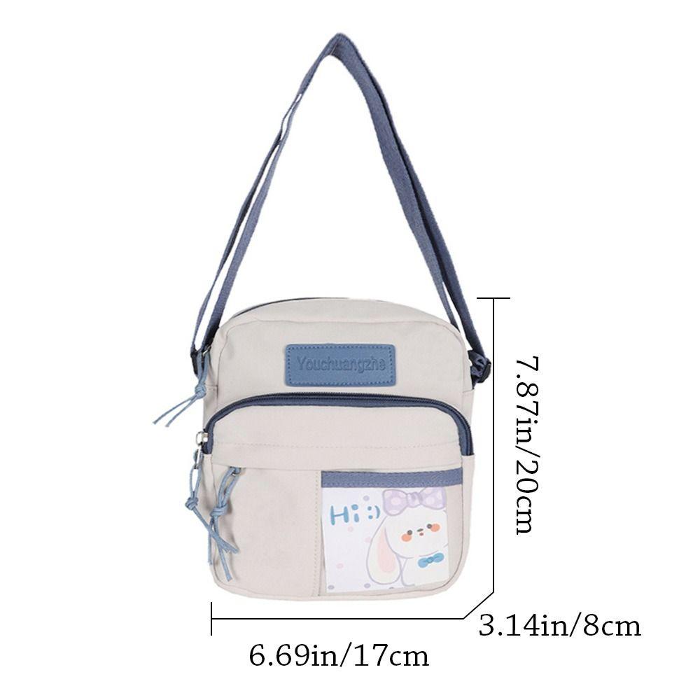 Girls Vintage Cute Shopping Bags Soft Nylon Crossbody Bag Shoulder Messenger Bag