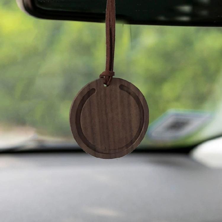 2 Round Wooden Automotive Air Fresheners Firm Wax Or Walnut For Sophisticated Look