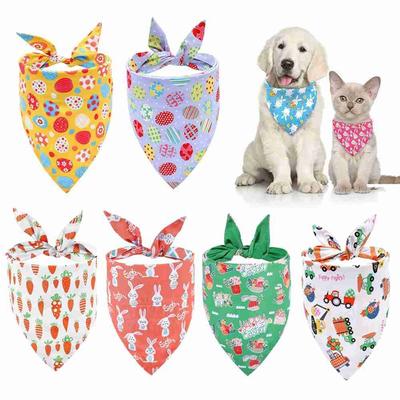 Washable Valentine's Day Two-sided Cat Scarf Dog Bandana Pet Bibs Neckerchief